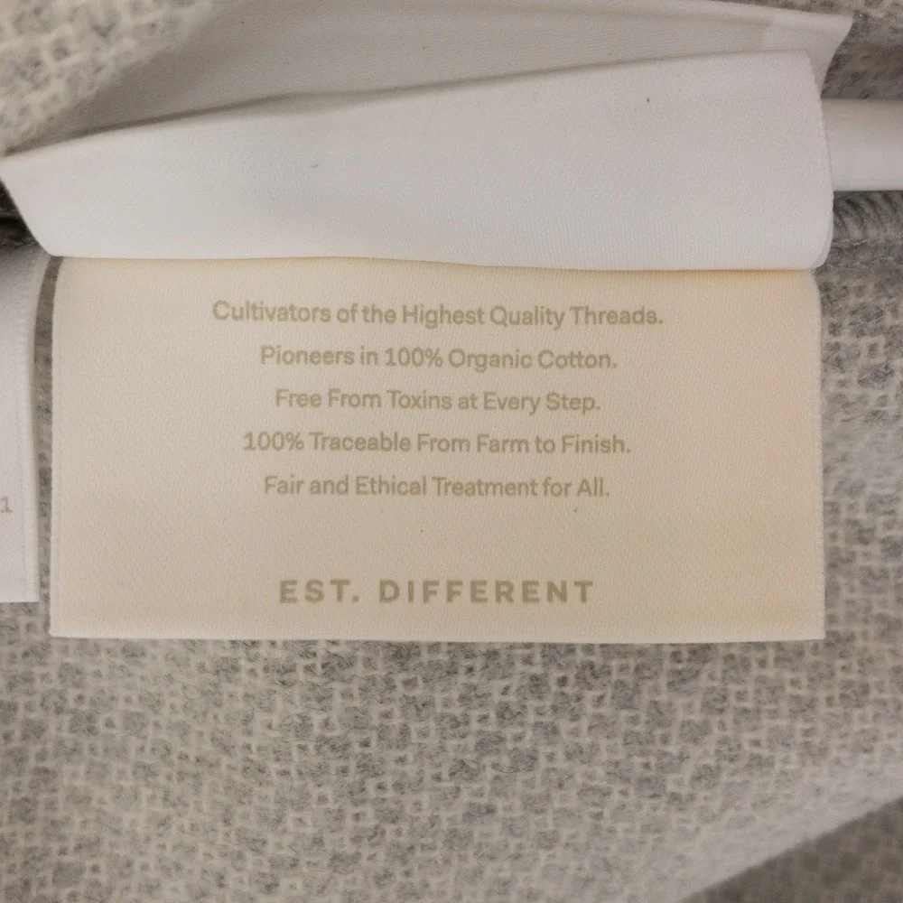Boll & Branch Reserve Pin Check Decorative Pillow Cover 14x34 Grey‎ Baby Alpaca